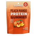 Lumio Peach Mango Protein Gummies — front of pouch, Bovine Collagen I & III